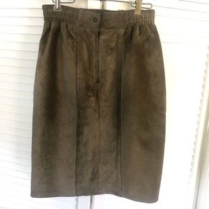 Vakko Neiman Marcus Vintage Leather Skirt 10